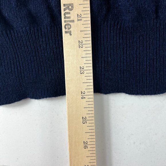 VTG Roots Lambs Wool Sweater Vest Men's Fits Medium Dark Blue Sleeveless Tag 42 - Picture 7 of 9